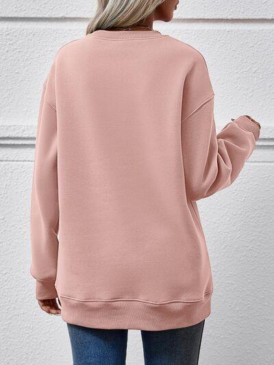 Letter Graphic Dropped Shoulder Sweatshirt - Immenzive