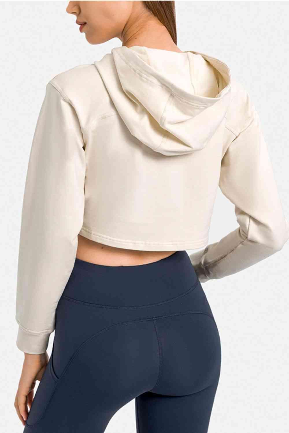 Long Sleeve Cropped Sports Hoodie - Immenzive