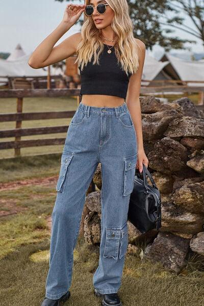 Loose Fit Long Jeans with Pockets - Immenzive