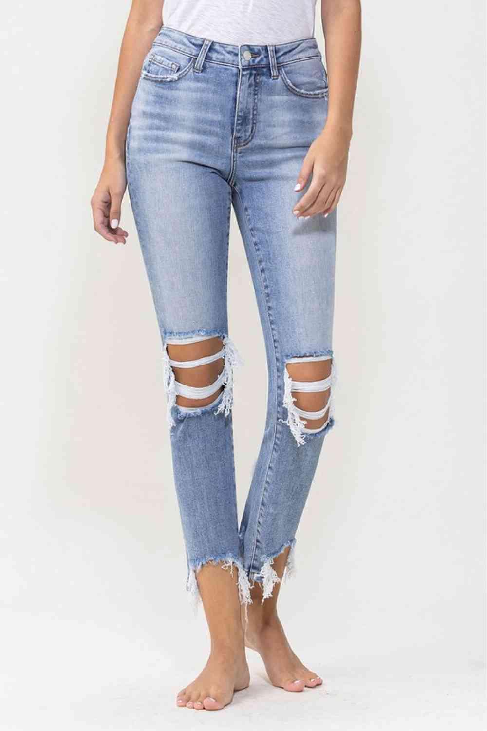 Lovervet Full Size Courtney Super High Rise Kick Flare Jeans - Immenzive