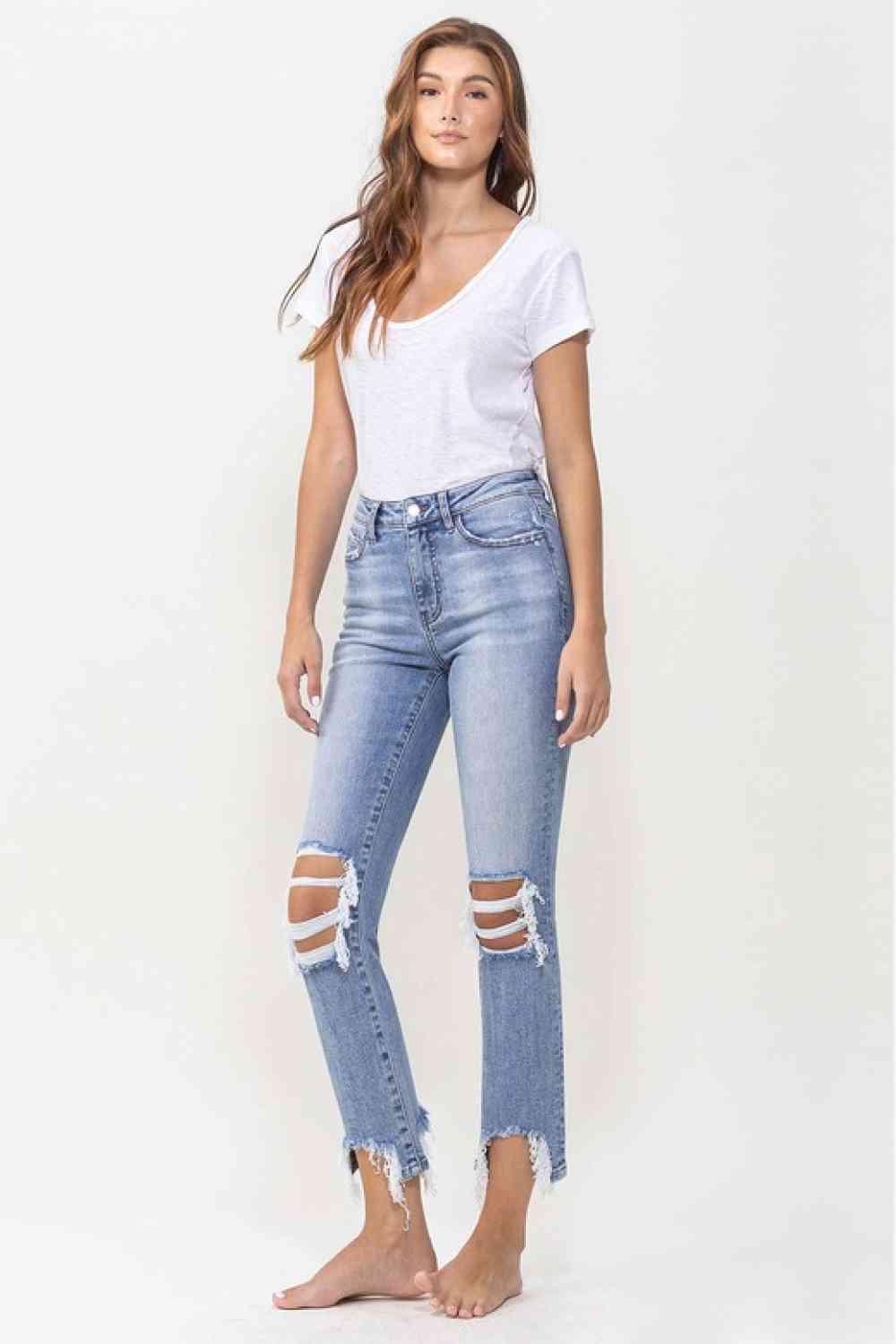 Lovervet Full Size Courtney Super High Rise Kick Flare Jeans - Immenzive