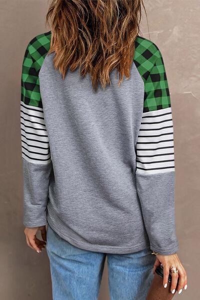 Lucky Clover Raglan Sleeve Sweatshirt - Immenzive