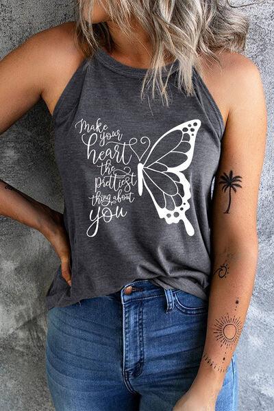 MAKE YOUR HEART THE PRETTIEST THING ABOUT YOU Round Neck Tank - Immenzive