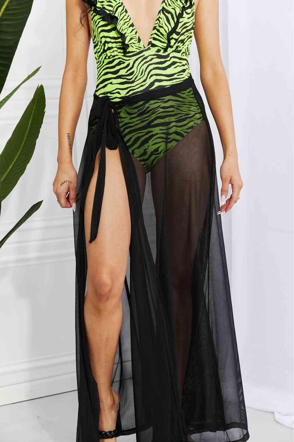Marina West Swim Beach Is My Runway Mesh Wrap Maxi Cover-Up Skirt - Immenzive