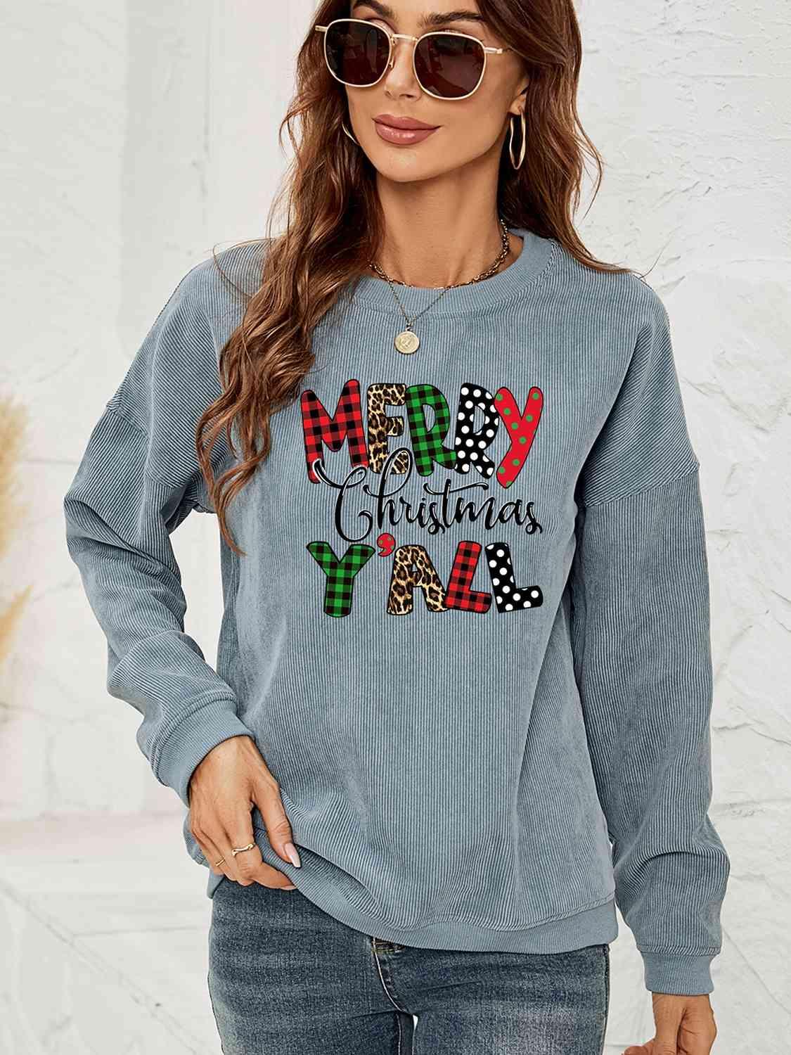 MERRY CHRISTMAS Y'ALL Graphic Sweatshirt - Immenzive