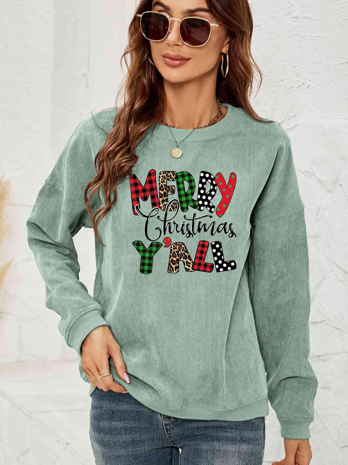 MERRY CHRISTMAS Y'ALL Graphic Sweatshirt - Immenzive