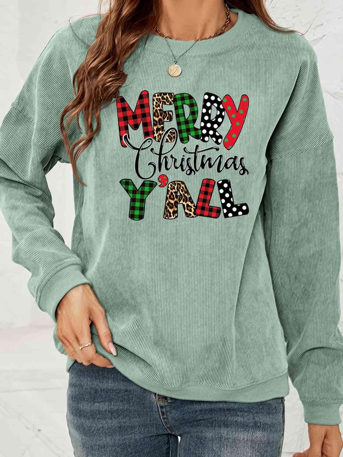 MERRY CHRISTMAS Y'ALL Graphic Sweatshirt - Immenzive