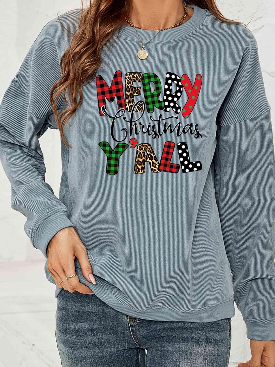 MERRY CHRISTMAS Y'ALL Graphic Sweatshirt - Immenzive