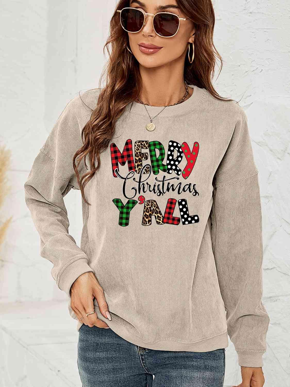 MERRY CHRISTMAS Y'ALL Graphic Sweatshirt - Immenzive