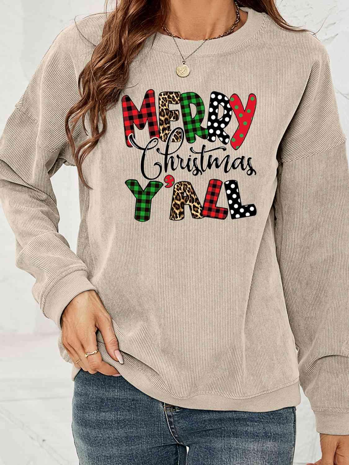 MERRY CHRISTMAS Y'ALL Graphic Sweatshirt - Immenzive