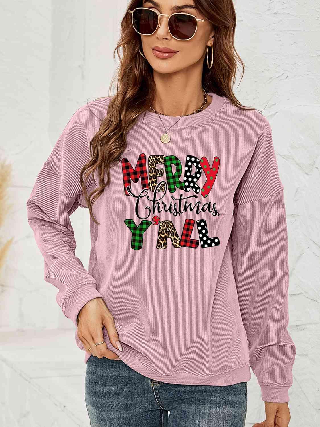 MERRY CHRISTMAS Y'ALL Graphic Sweatshirt - Immenzive