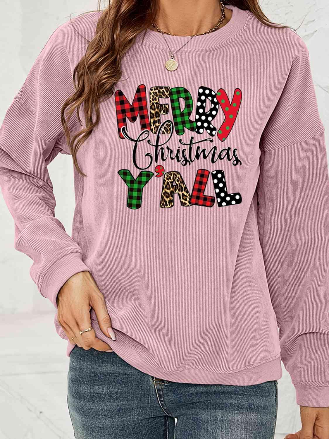 MERRY CHRISTMAS Y'ALL Graphic Sweatshirt - Immenzive