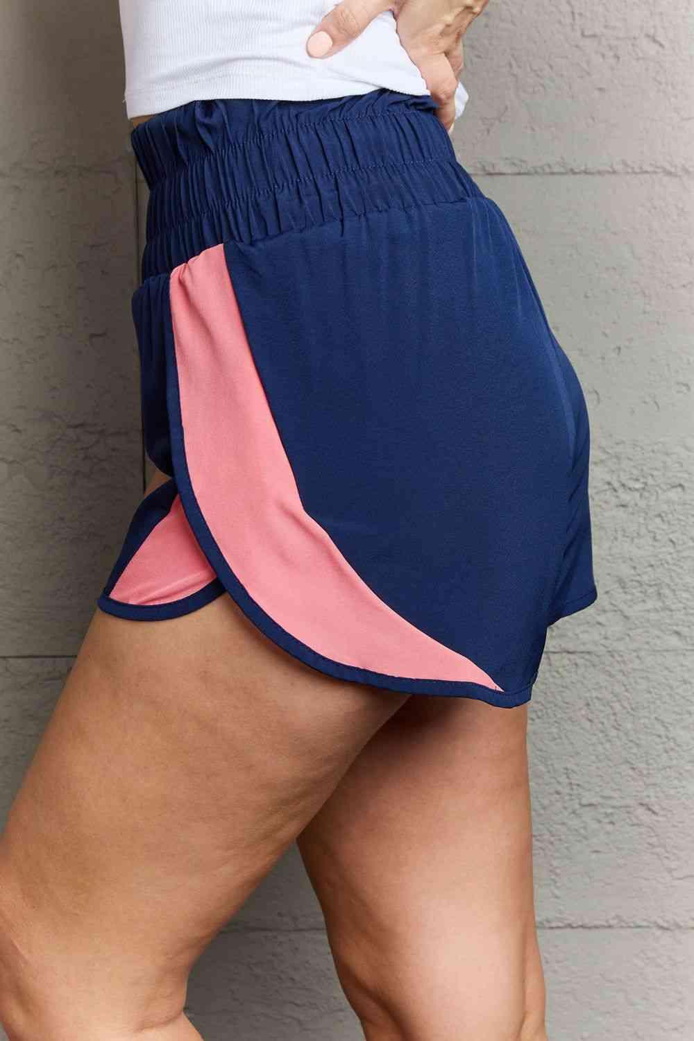 Ninexis Put In Work High Waistband Contrast Detail Active Shorts - Immenzive