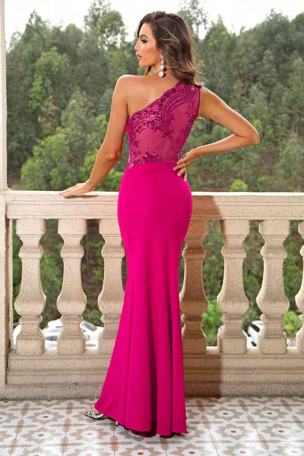 One-Shoulder Sleeveless Maxi Dress - Immenzive