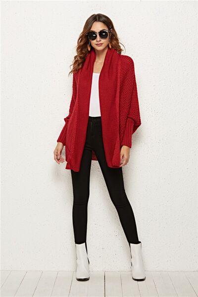 Open Front Batwing Sleeve Cardigan - Immenzive