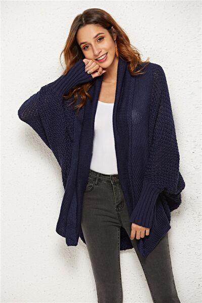 Open Front Batwing Sleeve Cardigan - Immenzive