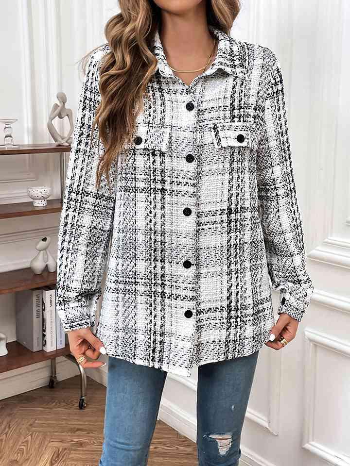 Plaid Button Down Jacket - Immenzive