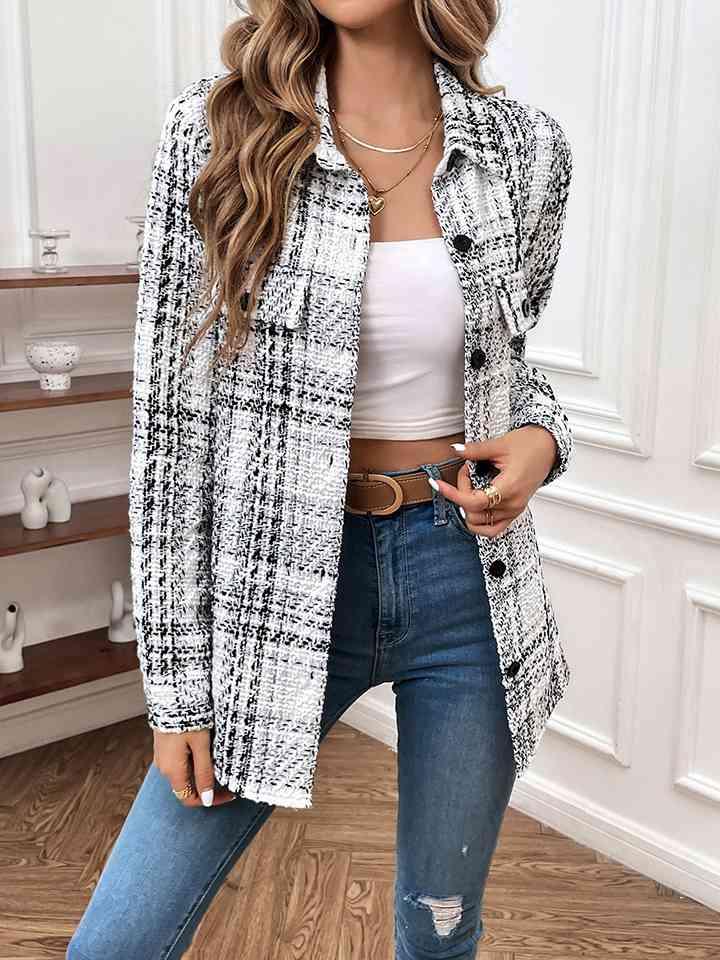 Plaid Button Down Jacket - Immenzive