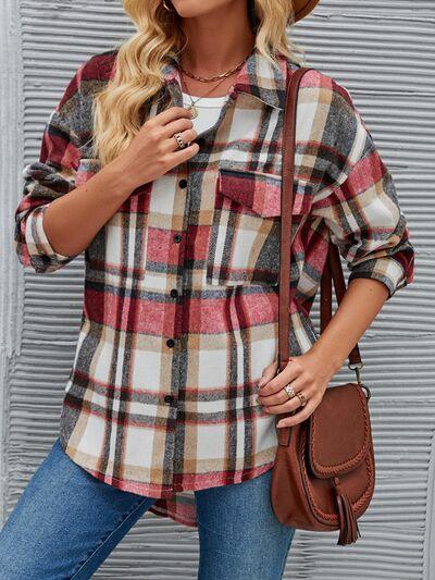 Plaid Button Up Collared Neck Shirt - Immenzive
