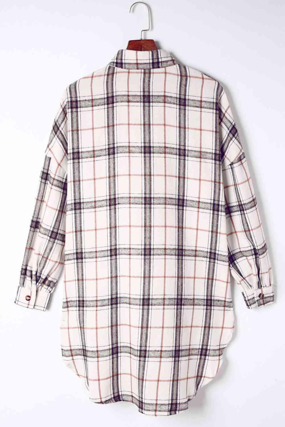 Plaid High-Low Shacket with Slit - Immenzive