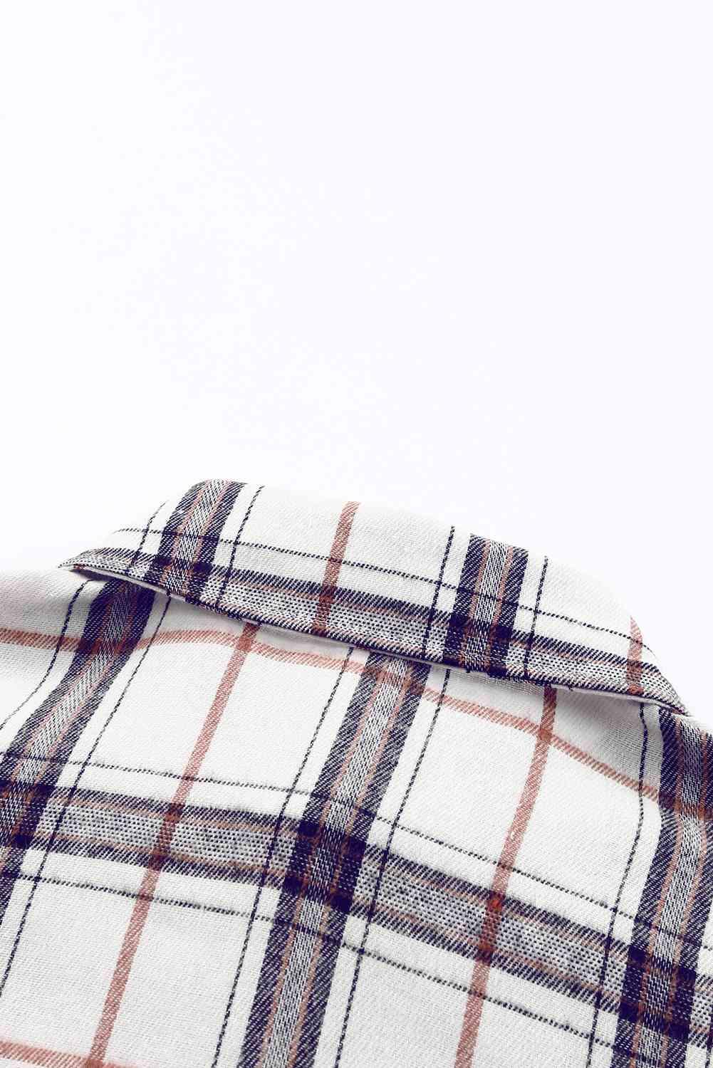 Plaid High-Low Shacket with Slit - Immenzive