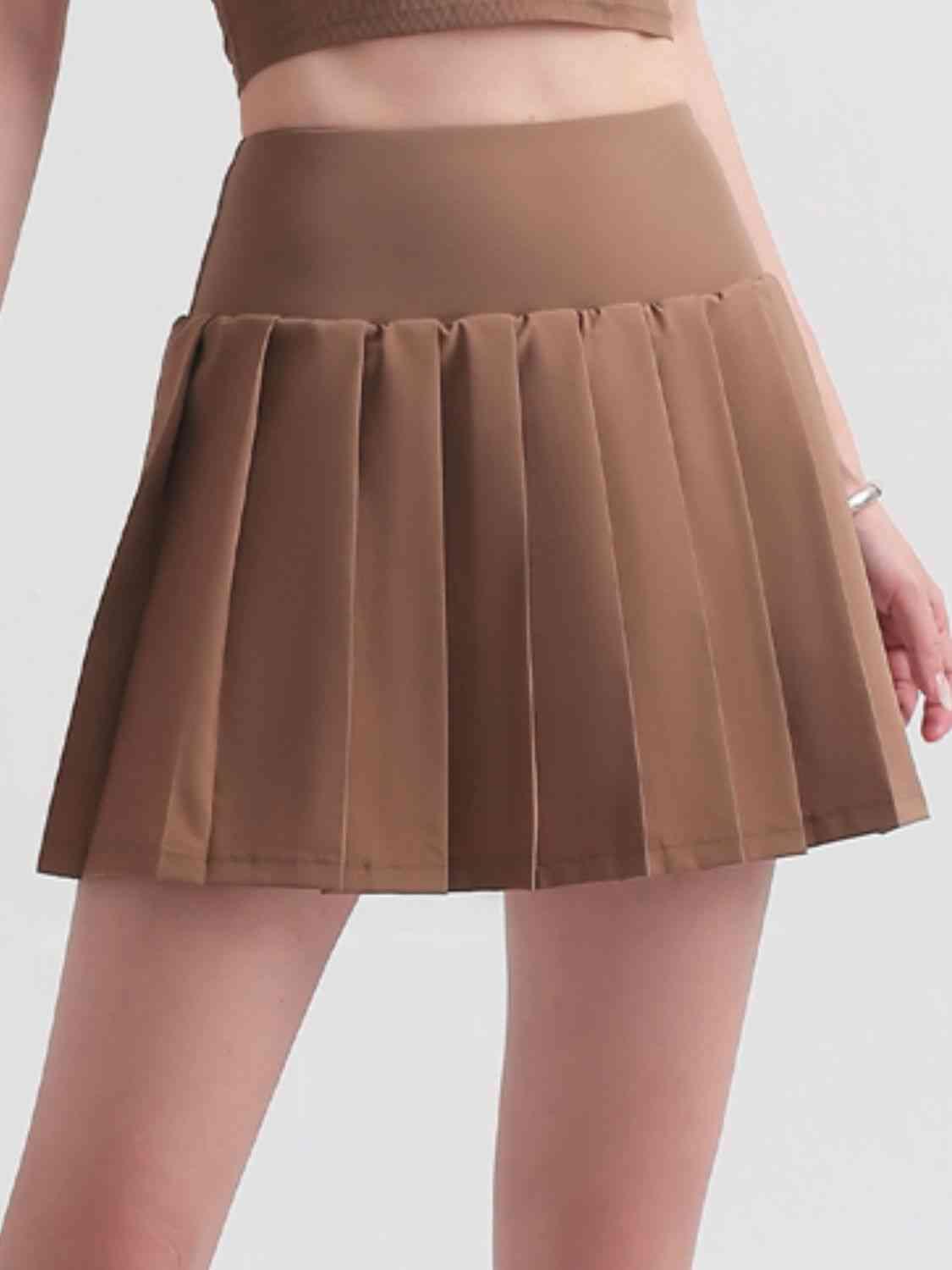 Pleated Elastic Waistband Sports Skirt - Immenzive
