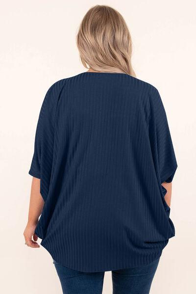 Plus Size Ribbed Cocoon Cover Up - Immenzive