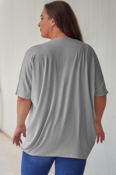 Plus Size Ribbed Cocoon Cover Up - Immenzive