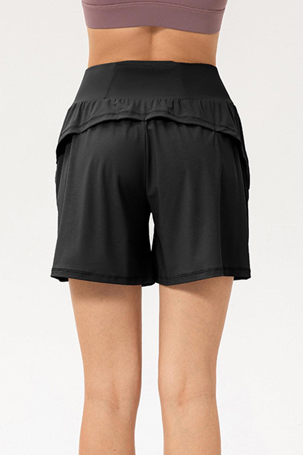 Pocketed Elastic Waist Active Shorts - Immenzive