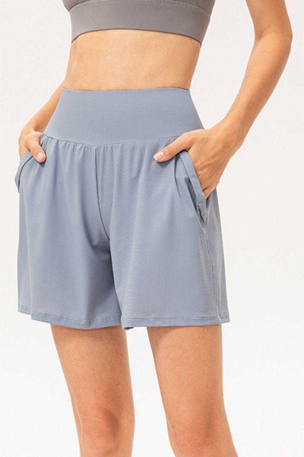 Pocketed Elastic Waist Active Shorts - Immenzive