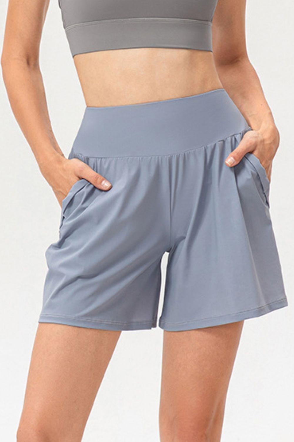 Pocketed Elastic Waist Active Shorts - Immenzive