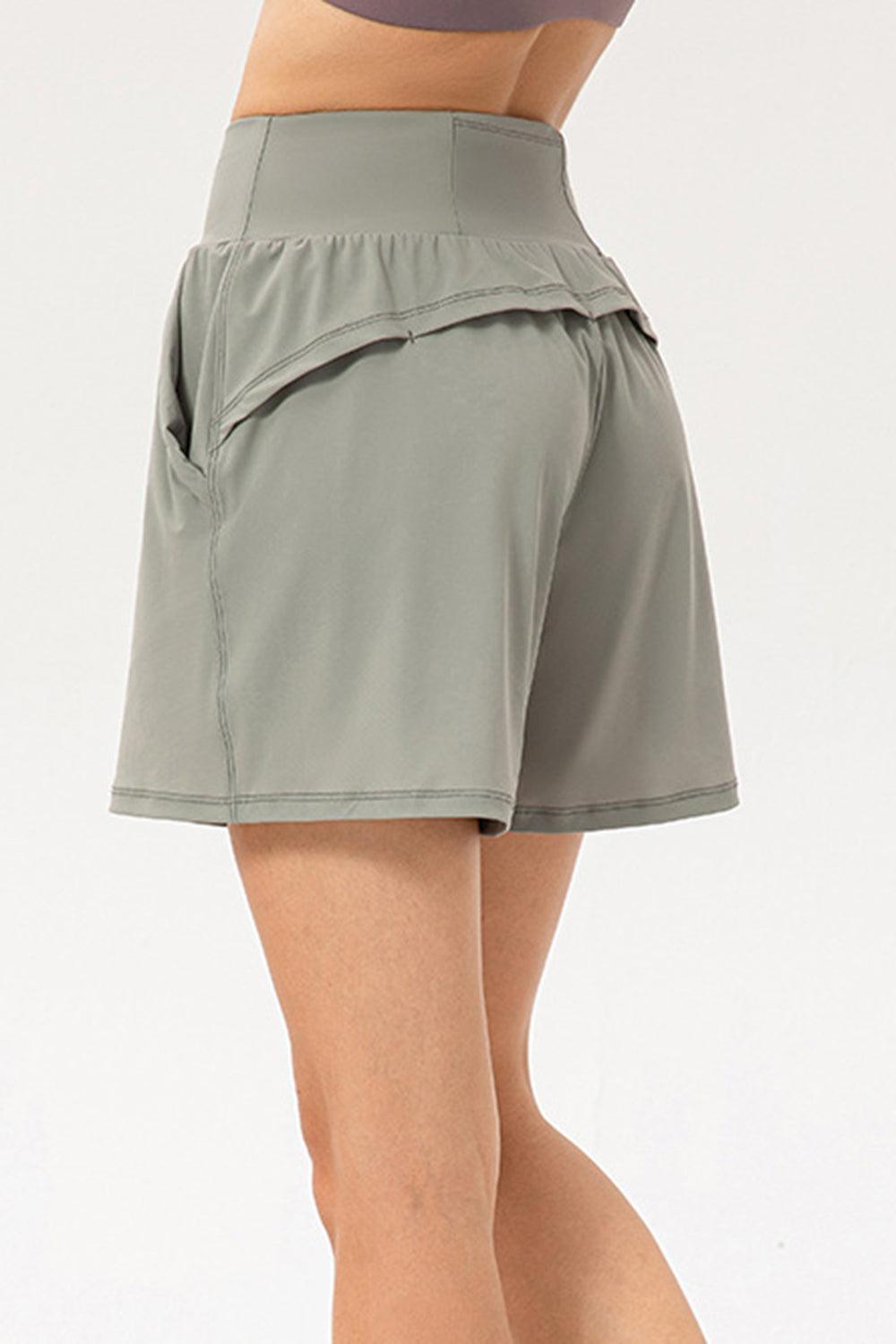 Pocketed Elastic Waist Active Shorts - Immenzive