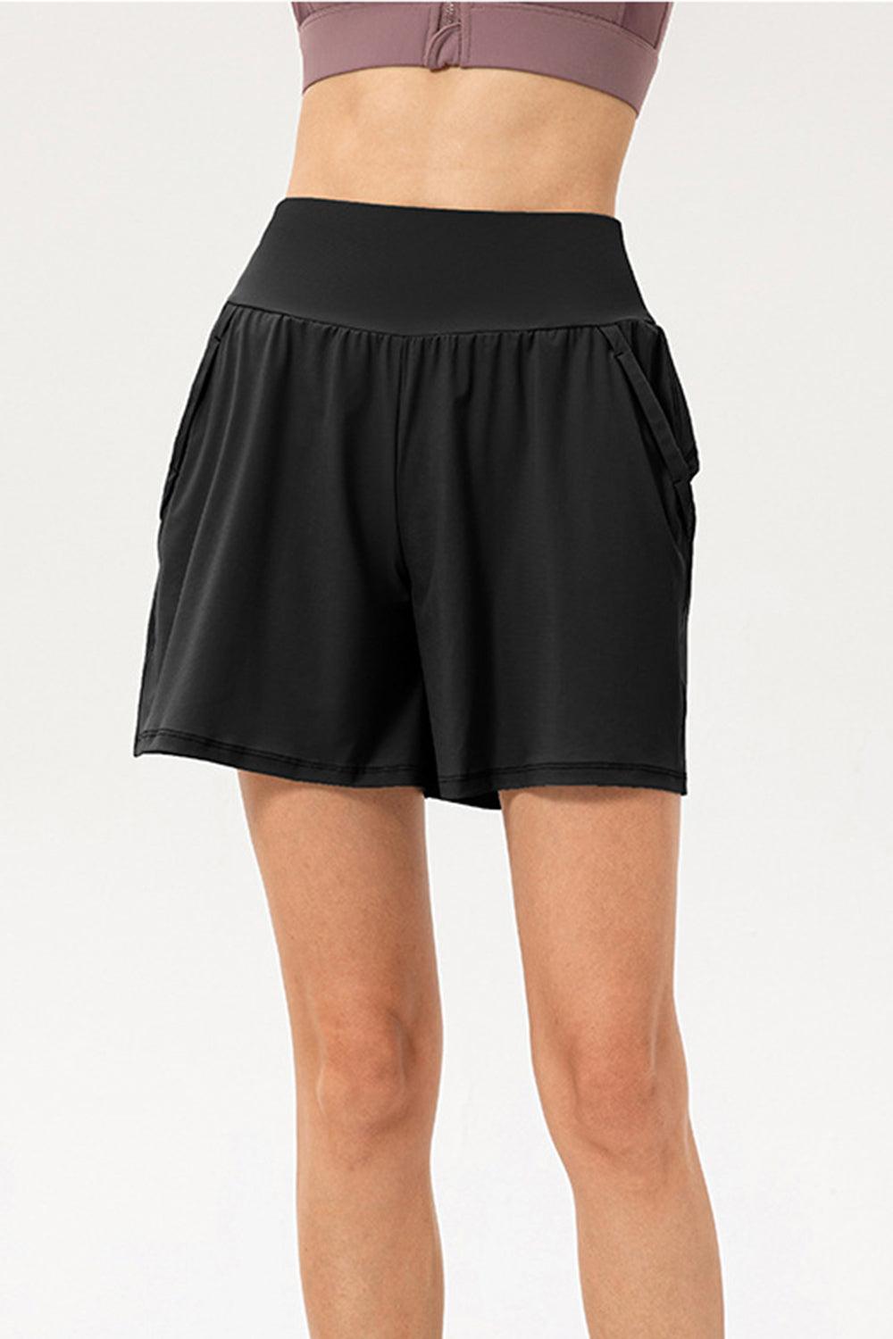 Pocketed Elastic Waist Active Shorts - Immenzive