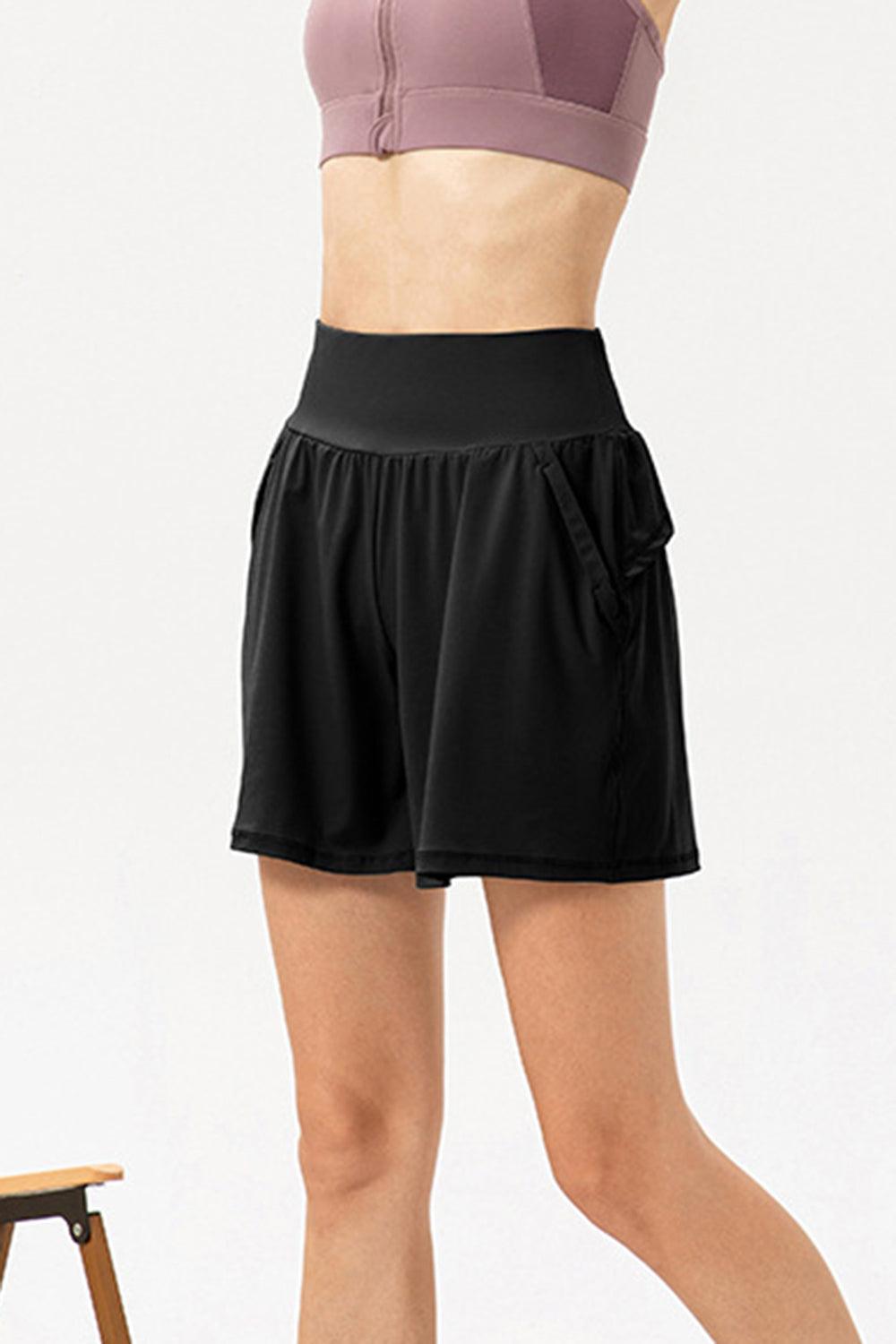 Pocketed Elastic Waist Active Shorts - Immenzive