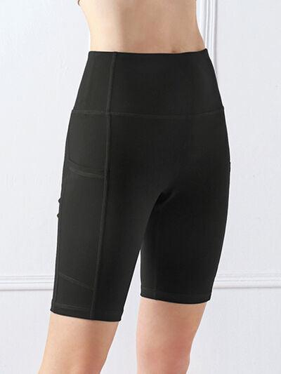 Pocketed High Waist Active Shorts - Immenzive