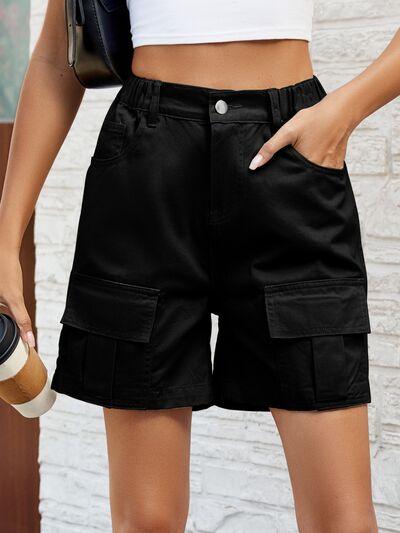 Pocketed High Waist Denim Shorts - Immenzive
