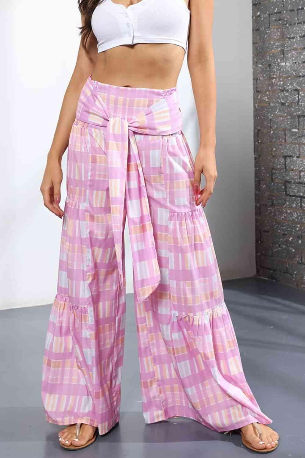 Printed High-Rise Tied Culottes - Immenzive