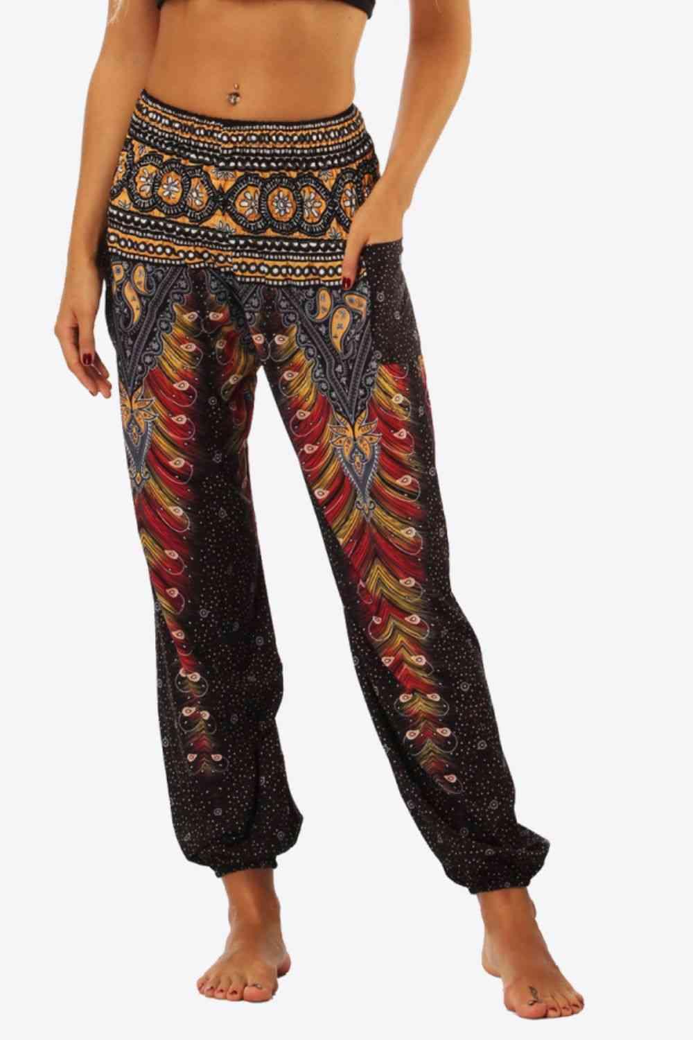 Printed Pants with Pockets - Immenzive