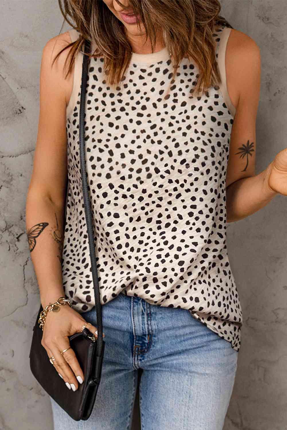 Printed Round Neck Tank - Immenzive