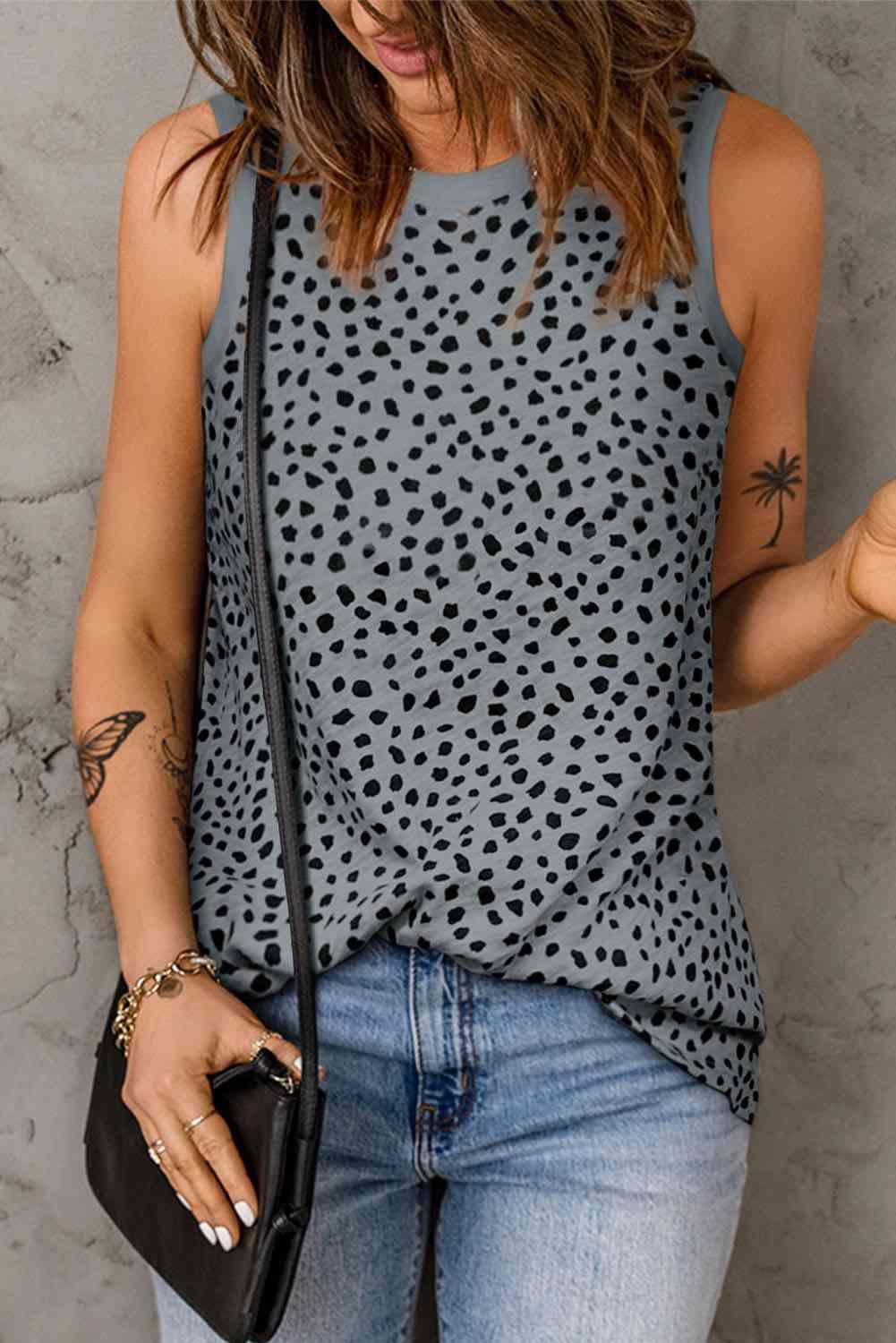 Printed Round Neck Tank - Immenzive