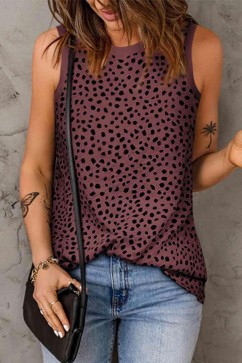 Printed Round Neck Tank - Immenzive