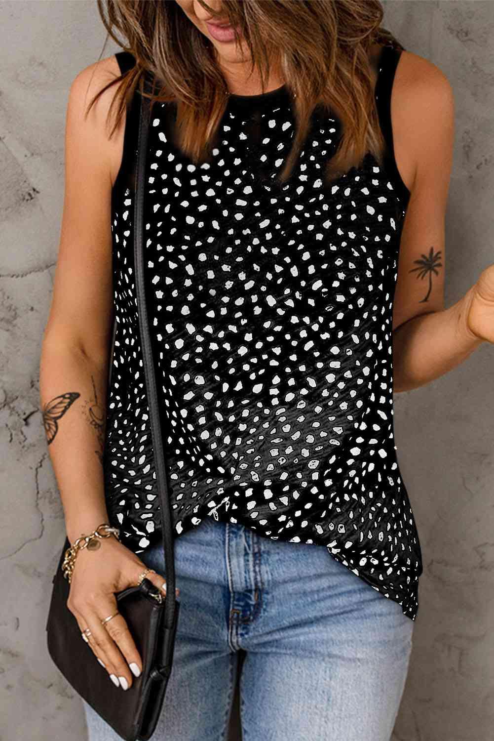 Printed Round Neck Tank - Immenzive