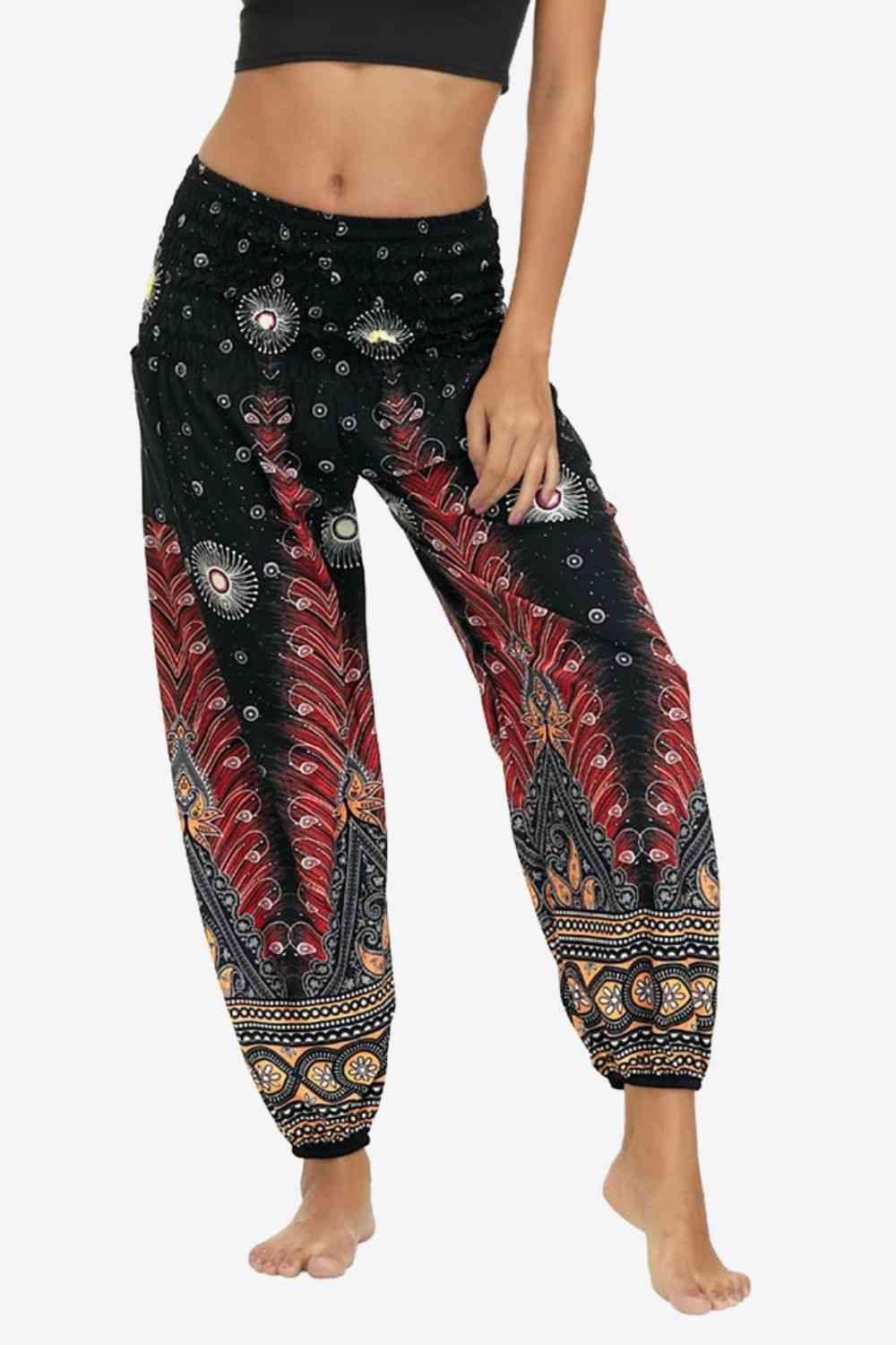 Printed Smocked Pants - Immenzive