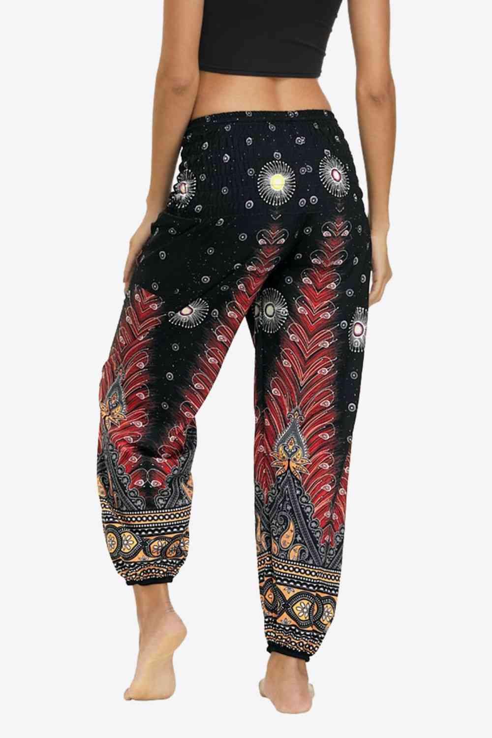 Printed Smocked Pants - Immenzive