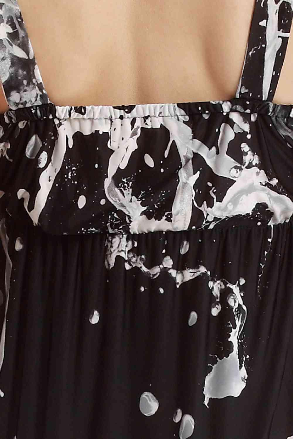 Printed Surplice Neck Sleeveless Maxi Dress - Immenzive