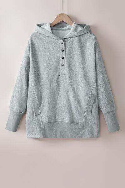 Quarter-Snap Dropped Shoulder Hoodie - Immenzive