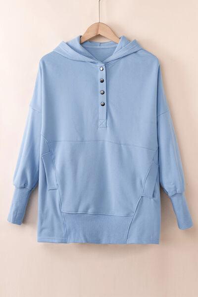 Quarter-Snap Dropped Shoulder Hoodie - Immenzive