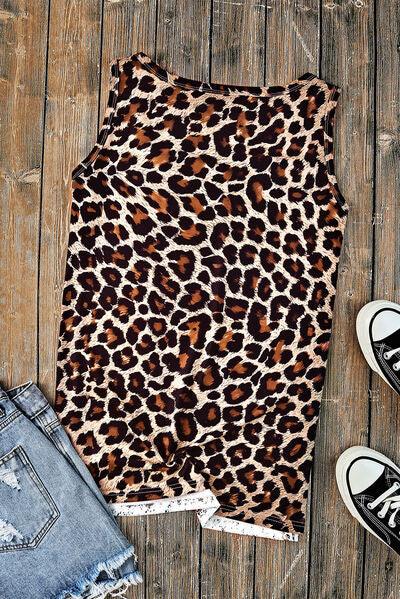 Rabbit Leopard Round Neck Tank - Immenzive