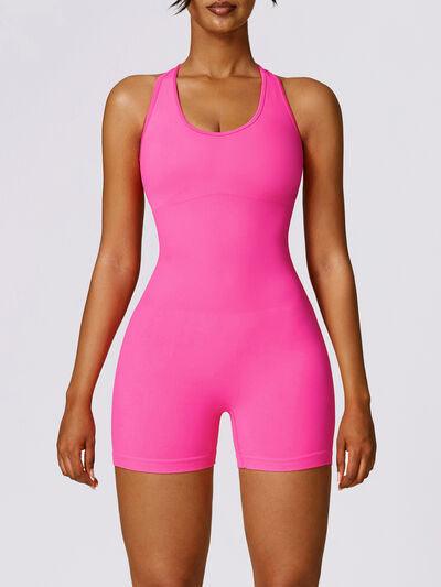 Racerback Cutout Active Romper - Immenzive