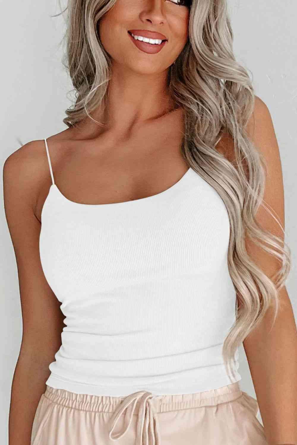 Ribbed Scoop Neck Cami - Immenzive